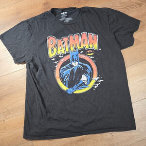 Batman T Shirt Mens L Black DC Comics Graphic Tee Superhero Streetwear